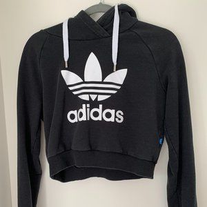 Adidas black cropped hoodie